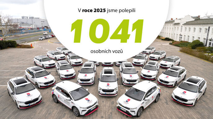 V roce 2025 jsme polepili 1041 osobních vozů
